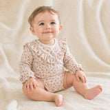 Organic Ruffle Bubble Romper - Petal Whispers