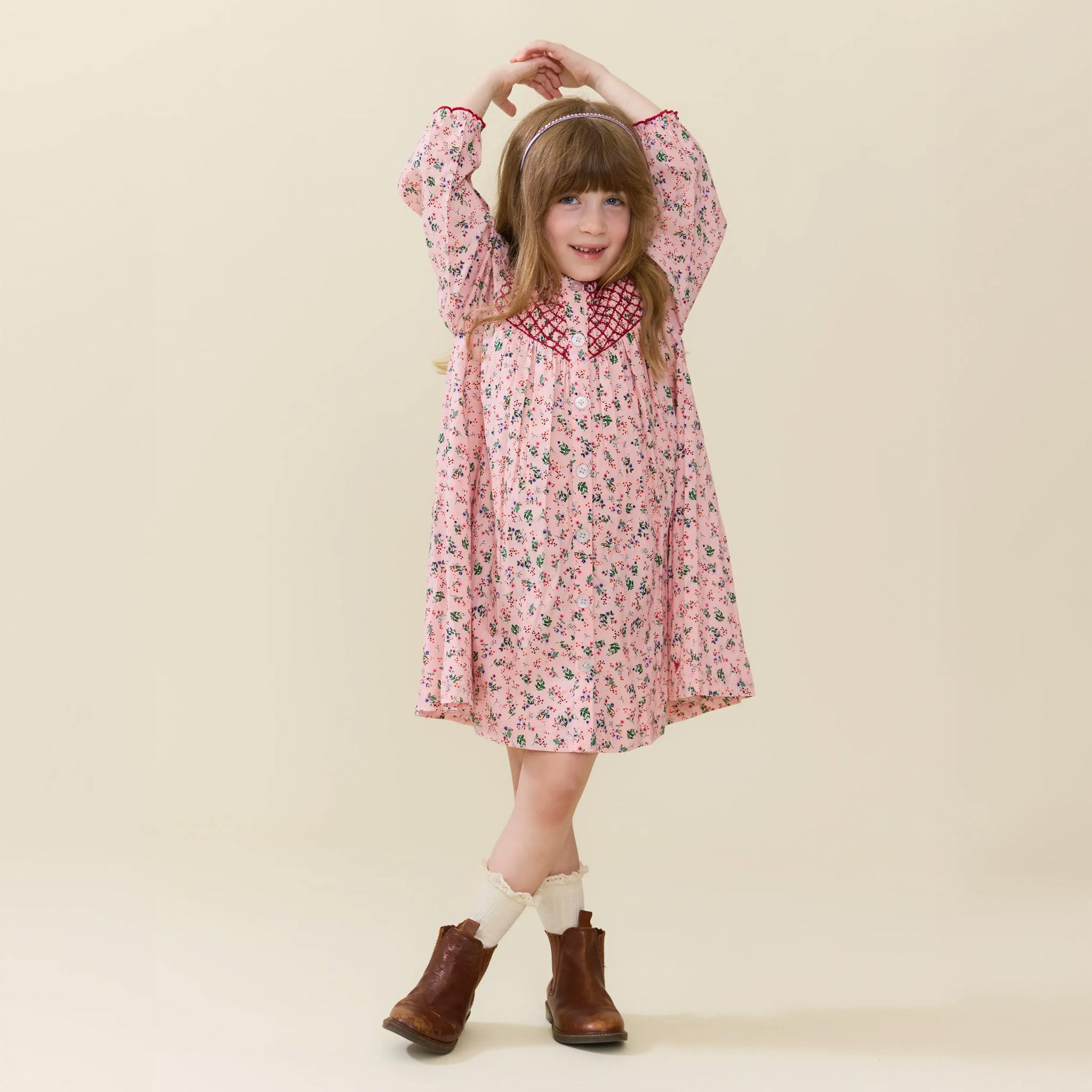 Girls Lucia Dress - Mini Cottage Floral
