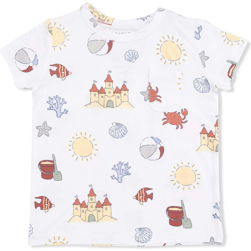 Sunny Sandcastles - Crew Neck Tee with Casual Short