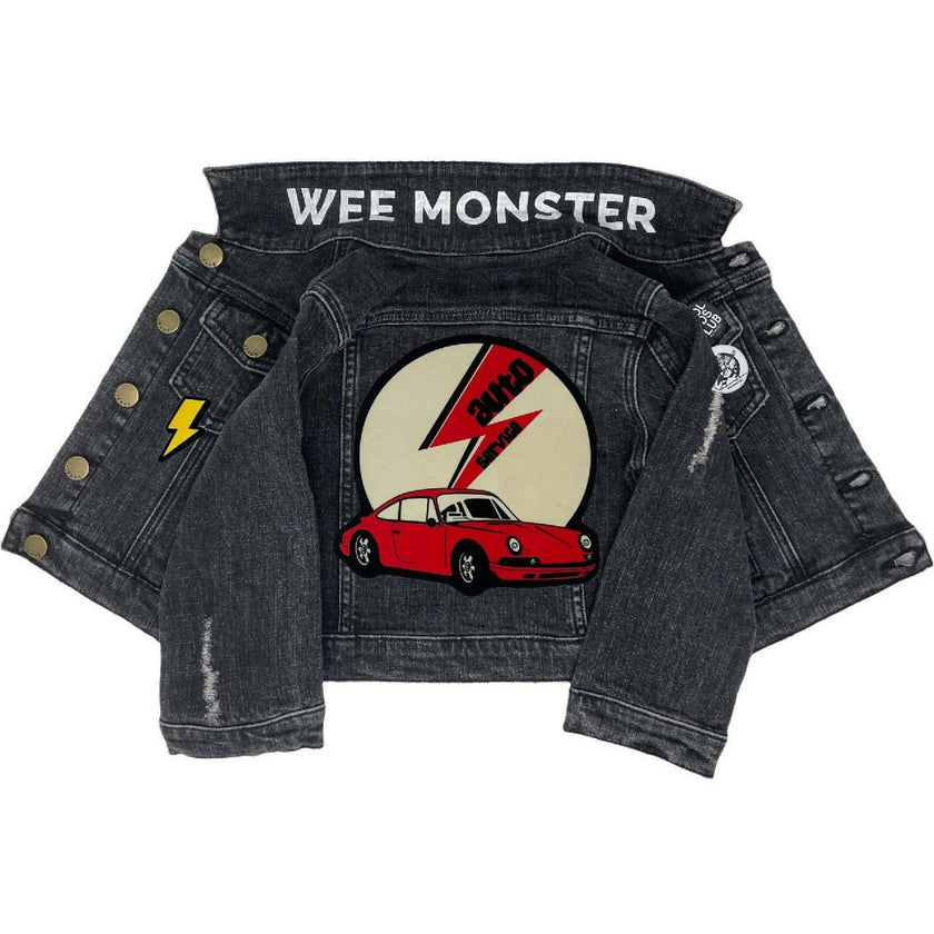 MONSTER Black Denim Jacket - Unisex for Boys and Girls