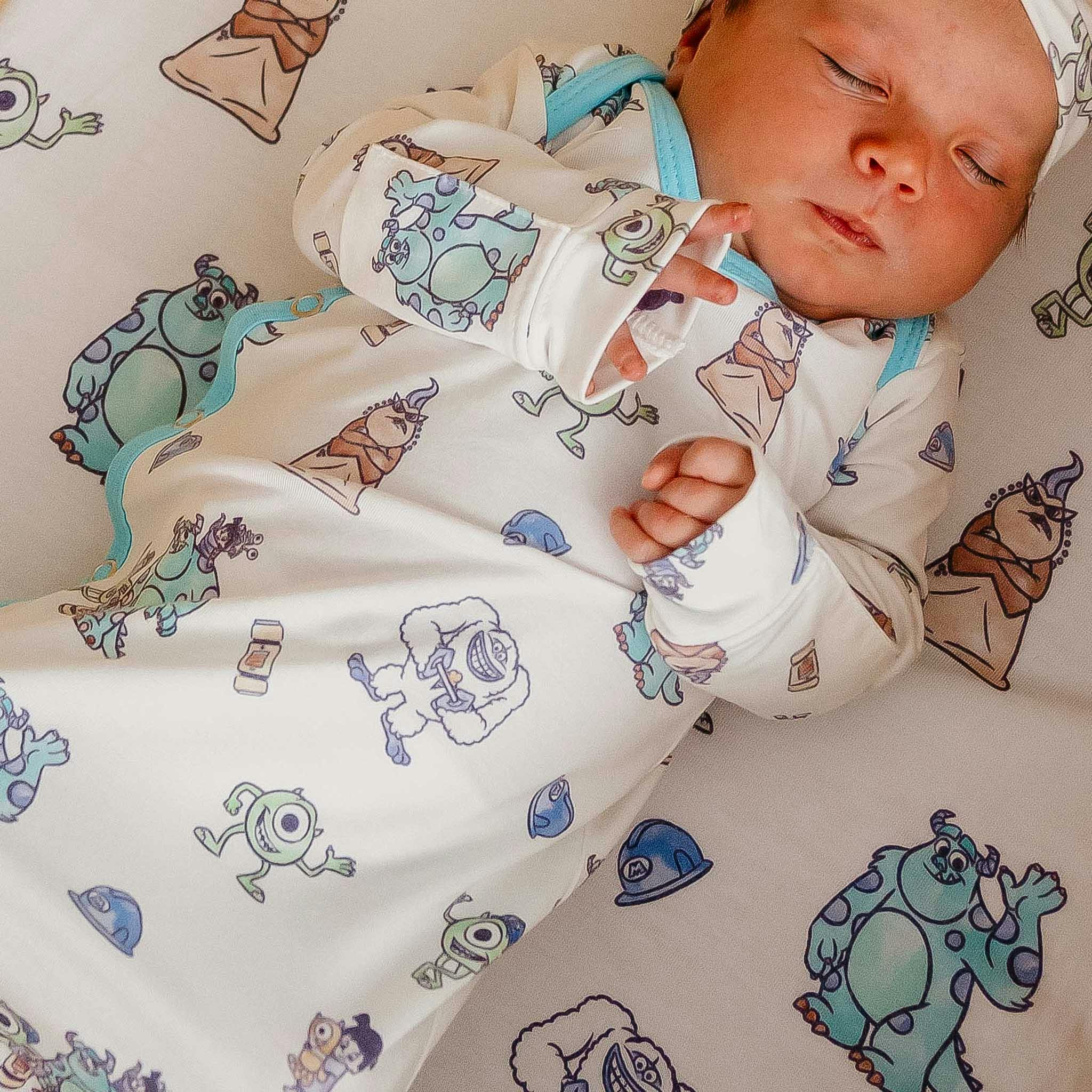 Newborn Knotted Gown - Monsters, Inc. Friends
