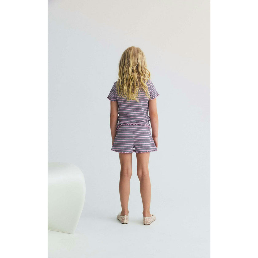 TNS Rib Short Pink Lavander Mini Stripes