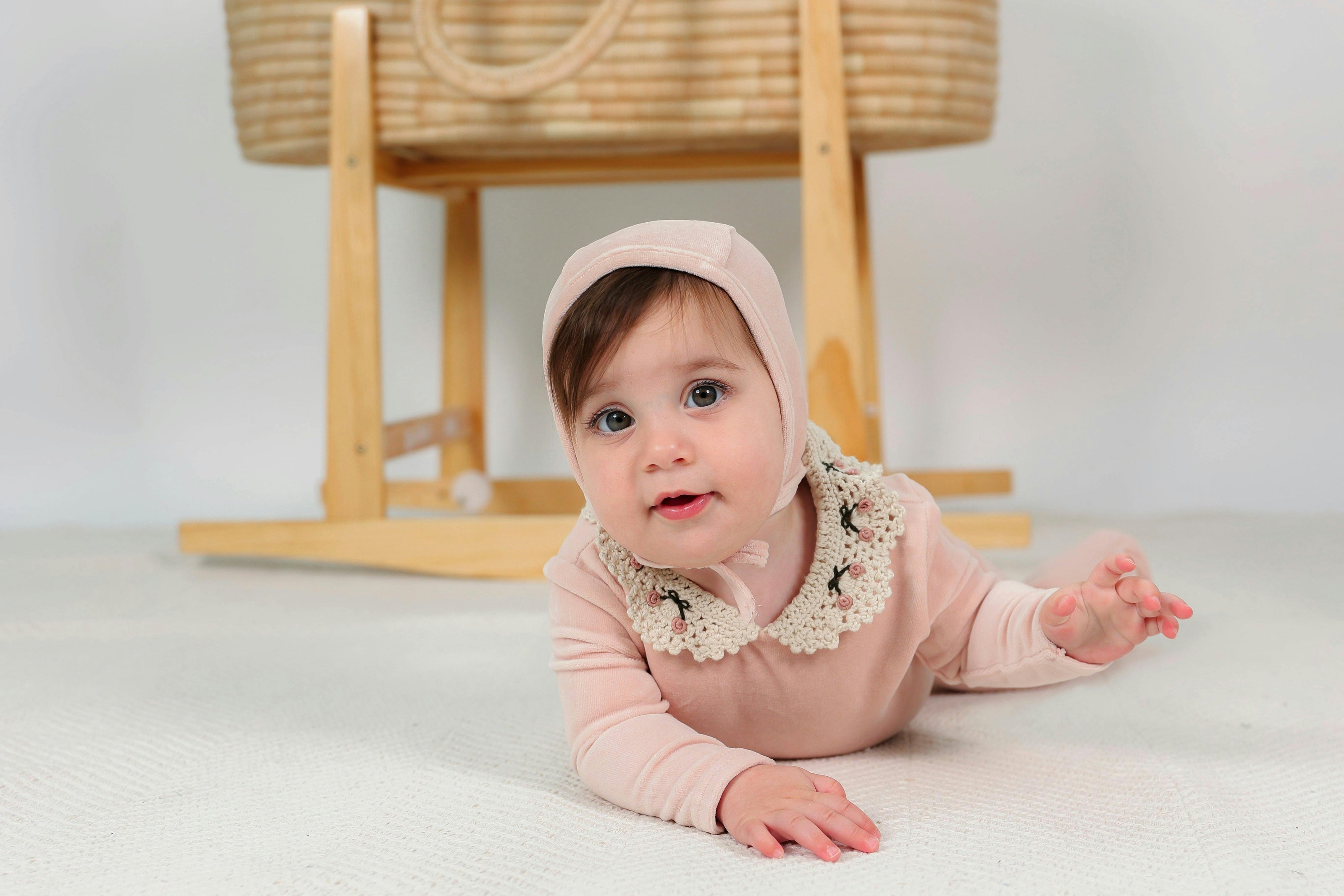 Velour Crocket Collar Onesie
