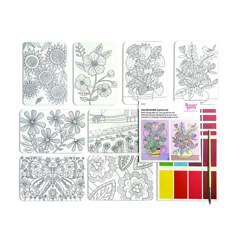 Scenic Hues DIY Watercolor Art Kit - Flowers and Gardens