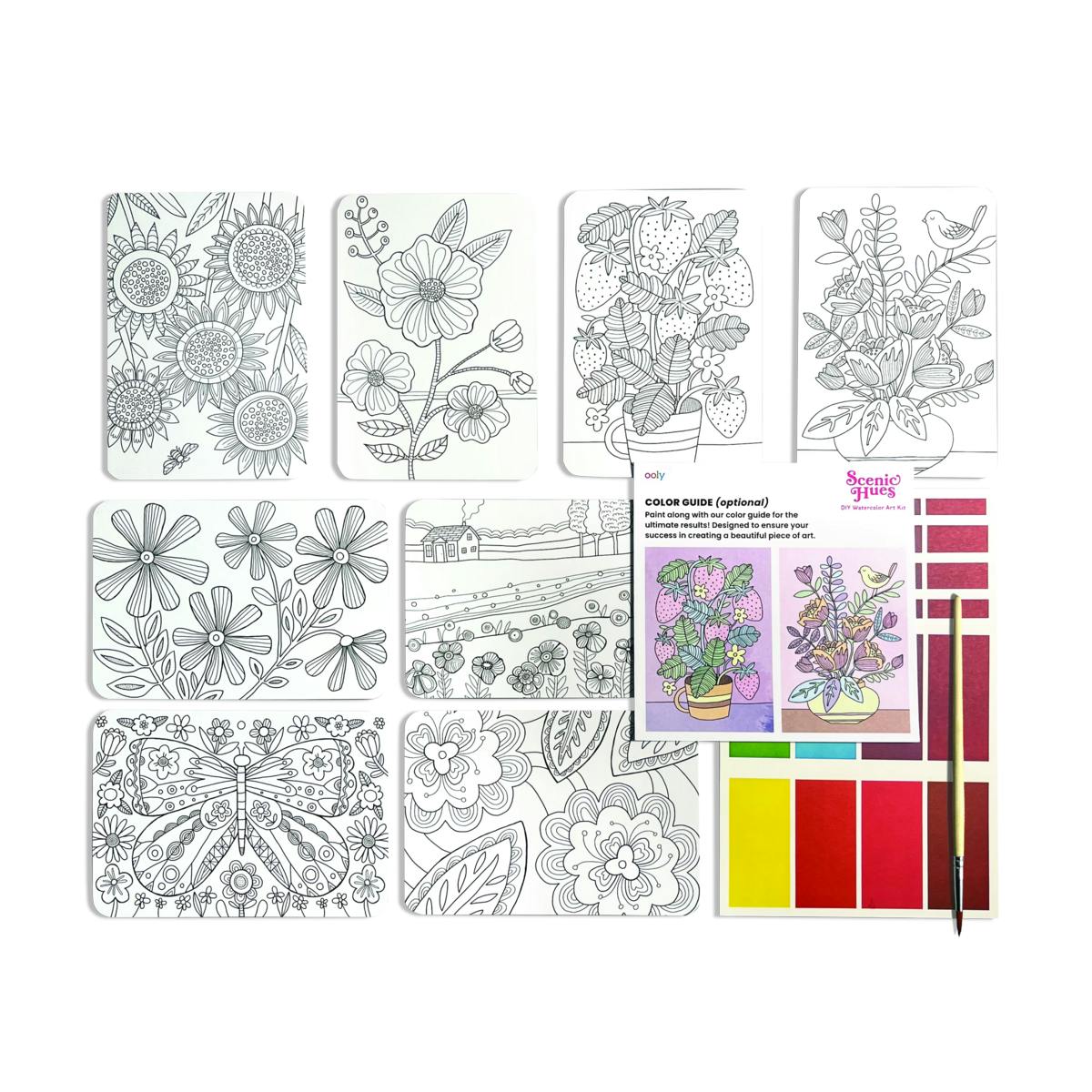 Scenic Hues DIY Watercolor Art Kit - Flowers and Gardens