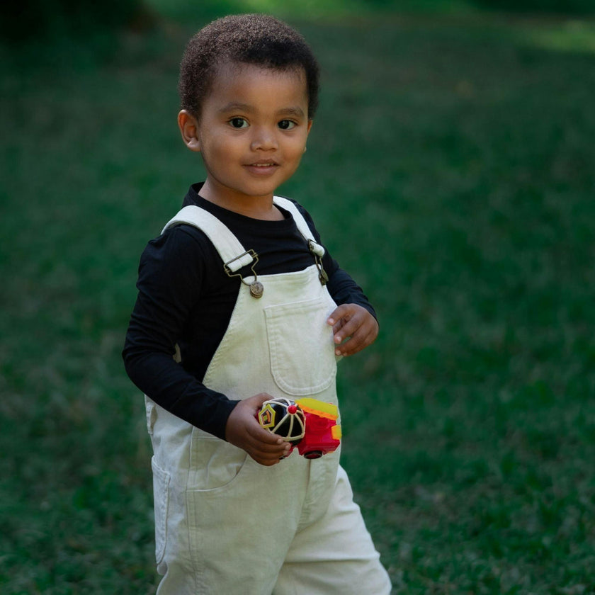 Custard Corduroy Overalls