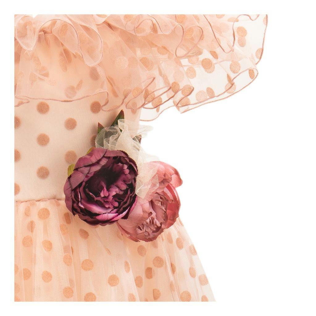 Pink Chiffon Polka Dot Dress