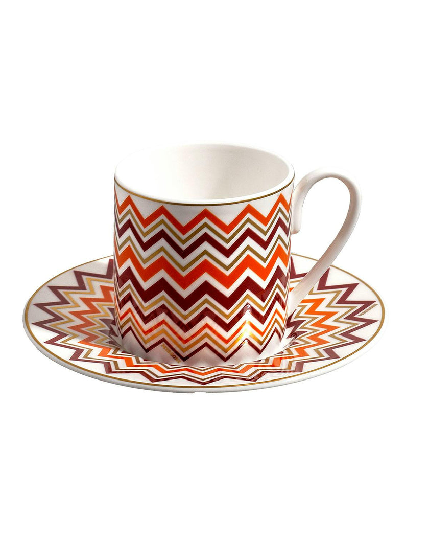 Coffee Cup & Saucer ICONIC Set of 6 in Luxury Box diam. 2.3", H 2.5", Cap. 4 oz, Saucer diam. 4.75"