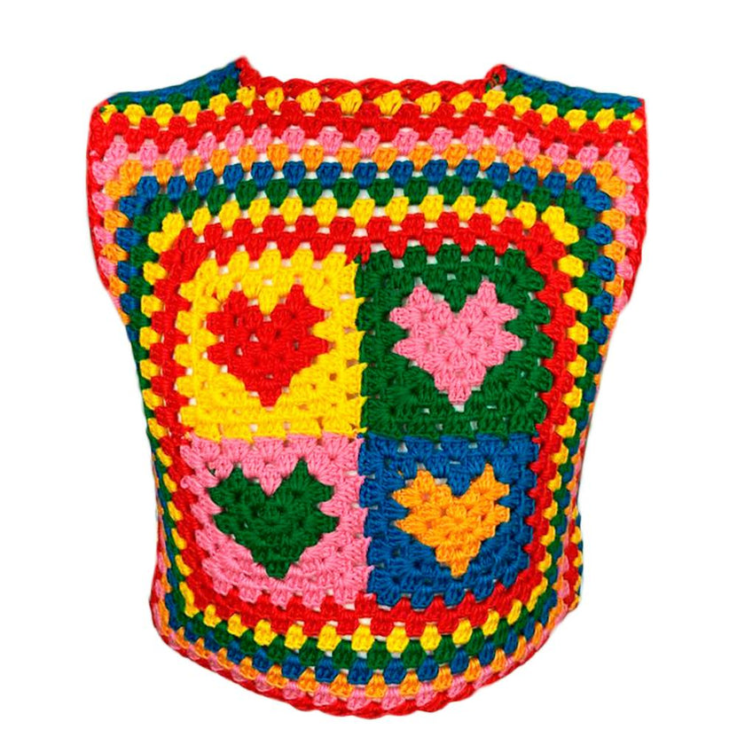 Tote Hand-Crochet Sleeveless Crop Top