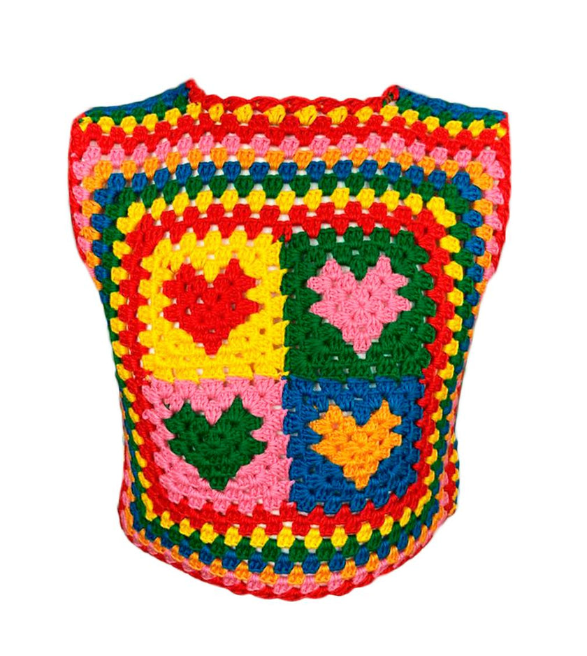 Tote Hand-Crochet Sleeveless Crop Top