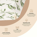 Parker Green Leaf Cotton Fitted Crib Sheet