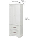 St. James Wooden Linen Tower Cabinet With 2 Drawers