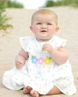Textured Lawn Floral Printed Dress With Flowers and Bloomer