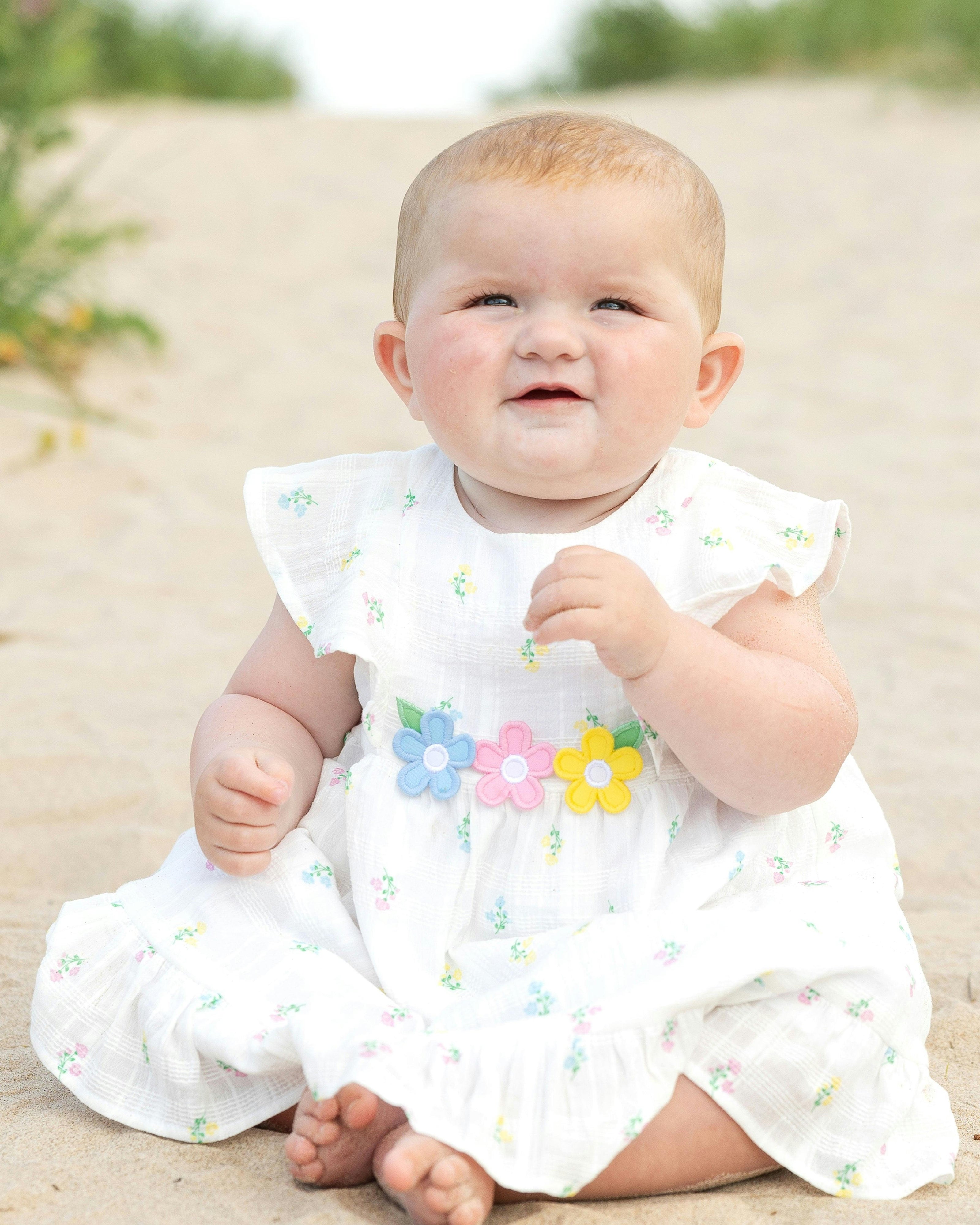 Textured Lawn Floral Printed Dress With Flowers and Bloomer