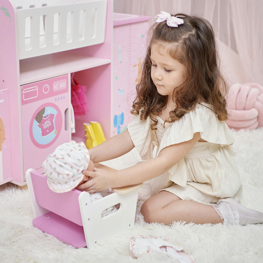 Olivia's Little World Amanda 6-in-1 Doll Nursery Station - Baby Pink