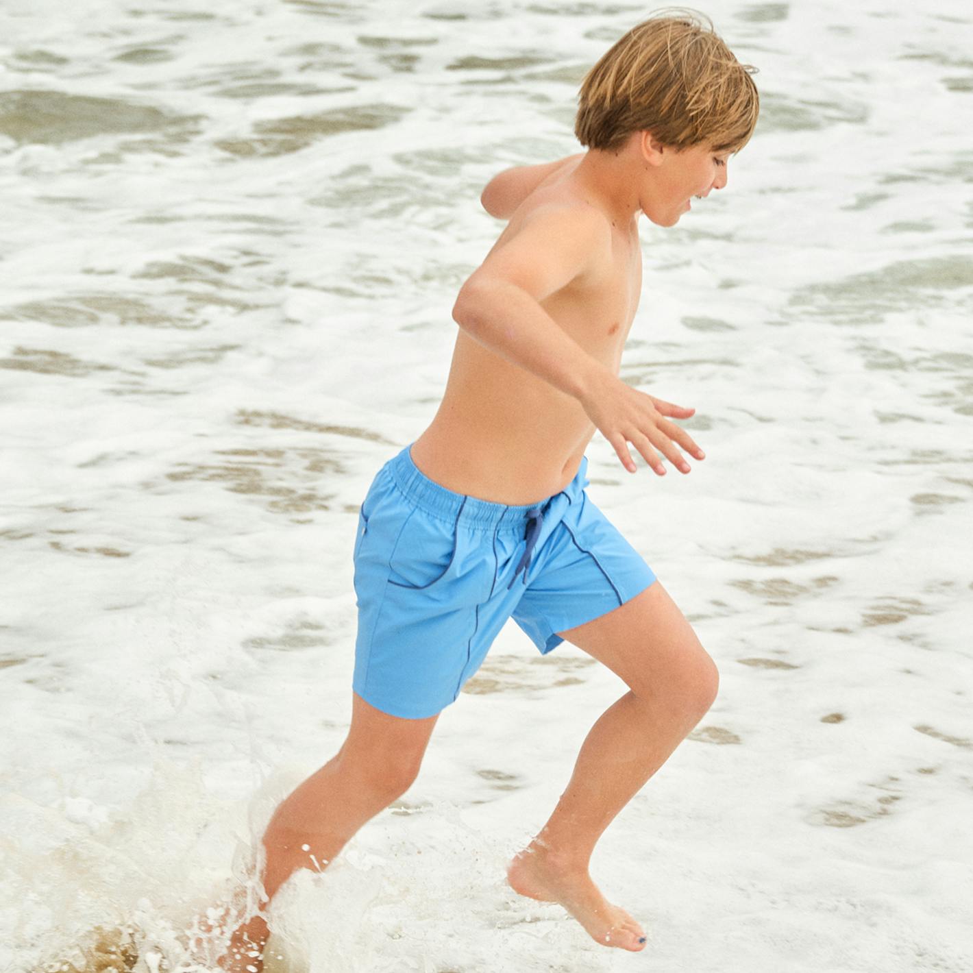 Boys Balboa Blue Panelled Boardie