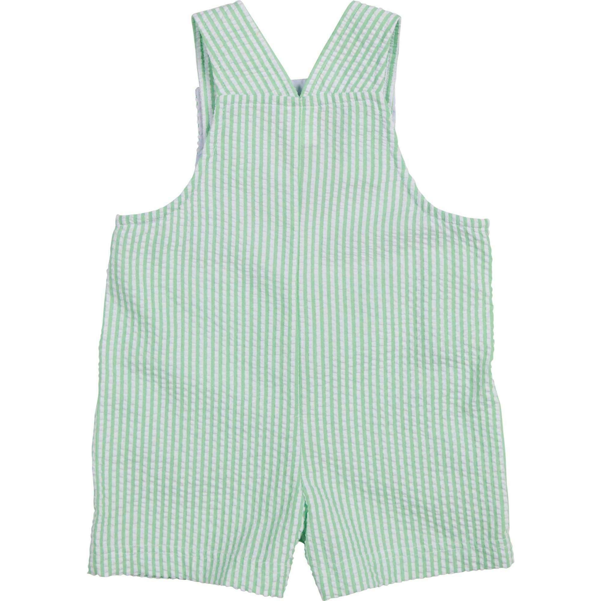 Seersucker Shortall With Skateboarding Gator