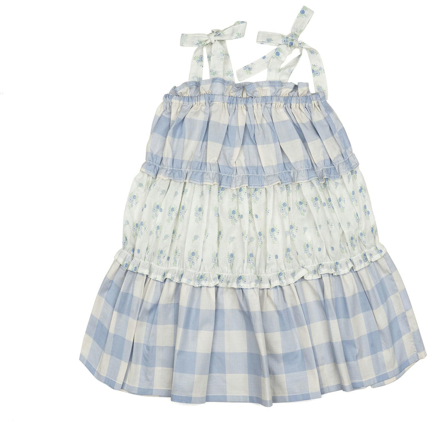 Amber Dress in Blue Gingham