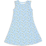 Milk & Cookies Blue Bamboo Girls' Sleeveless Dress