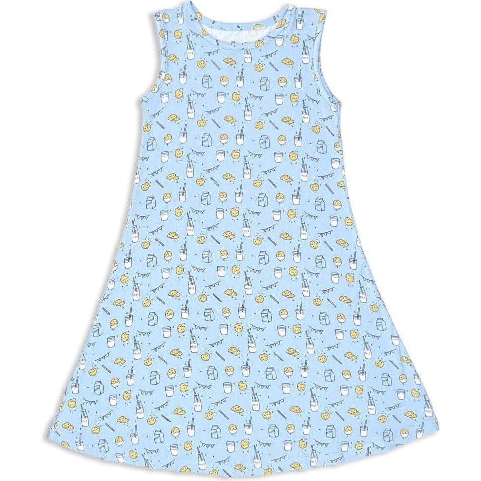 Milk & Cookies Blue Bamboo Girls' Sleeveless Dress