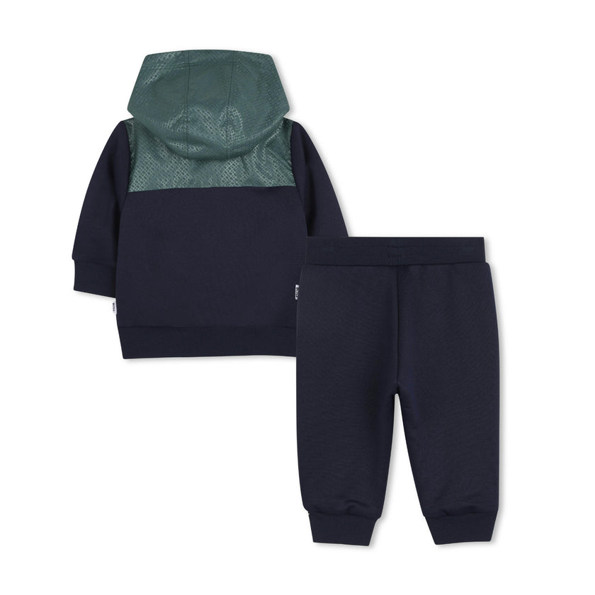 Dark Navy & Green Panel Tracksuit