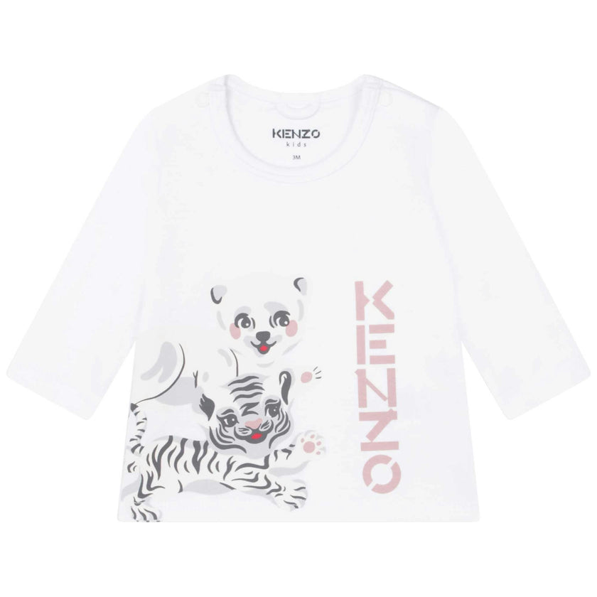 White & Pink T-Shirt + Trouser Set