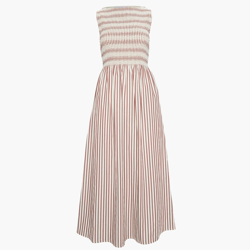 The Cosima Nap Dress - Rust Stripe