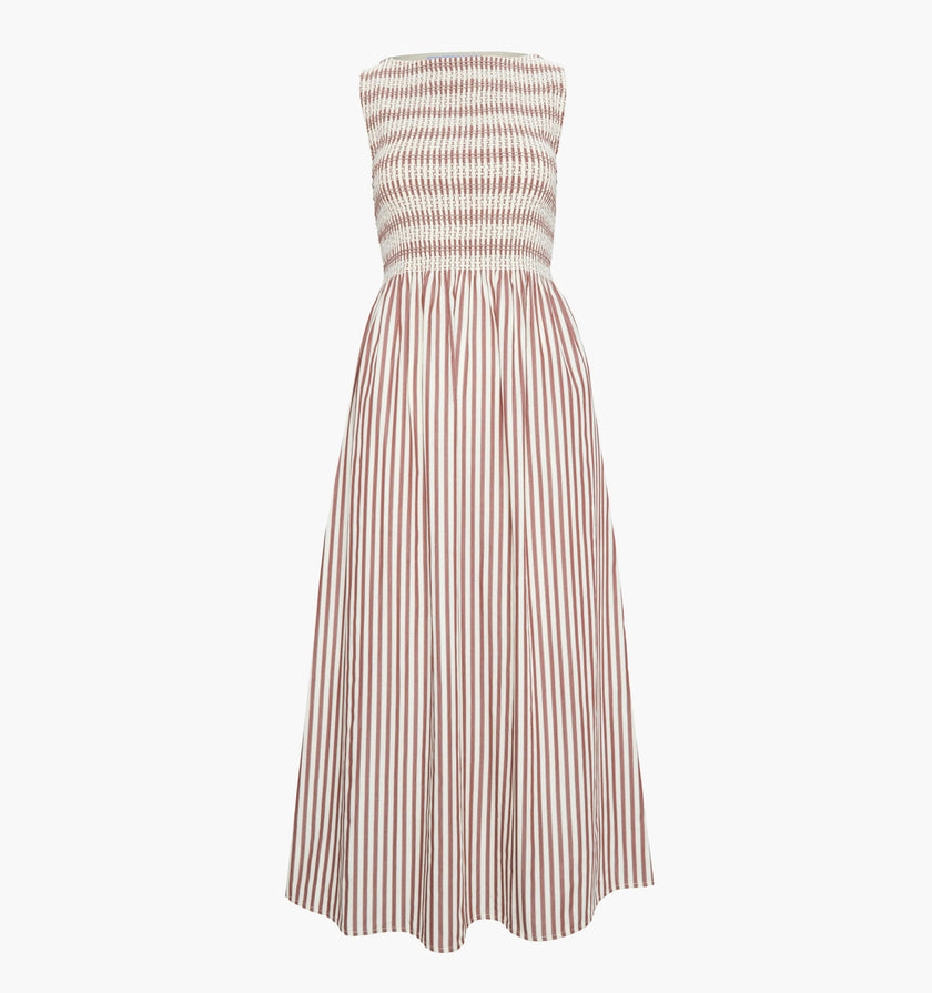 The Cosima Nap Dress - Rust Stripe
