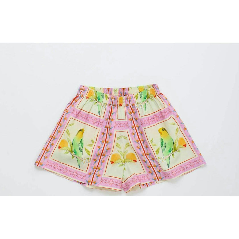BIRDS PATCHWORK SHORTS BLUSH