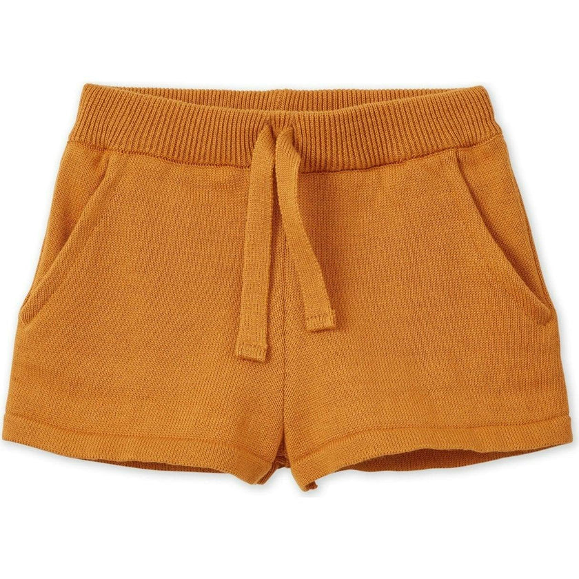 Organic Cotton Knit Shorts, Orange
