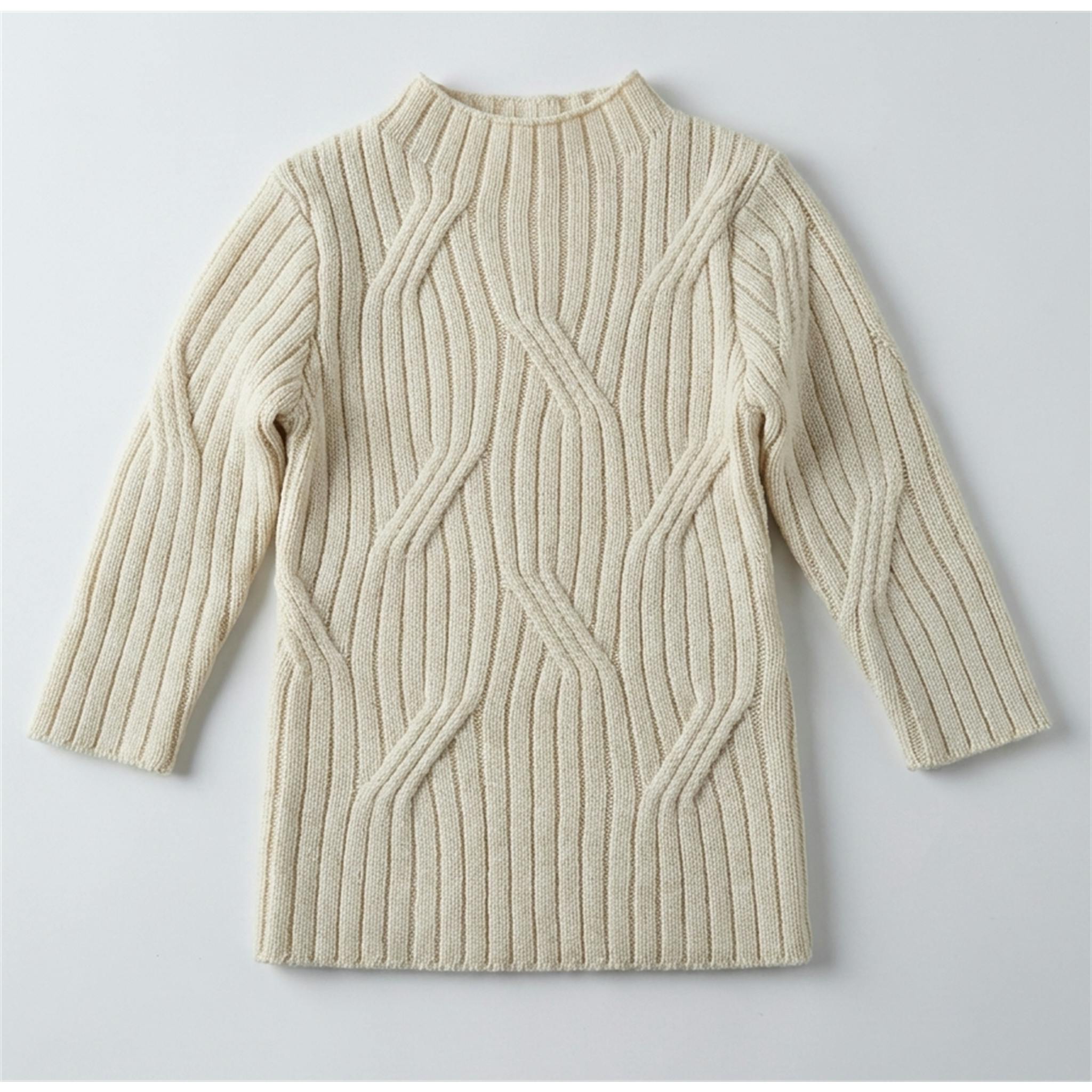 Rib Design Knit Mock Neck Top