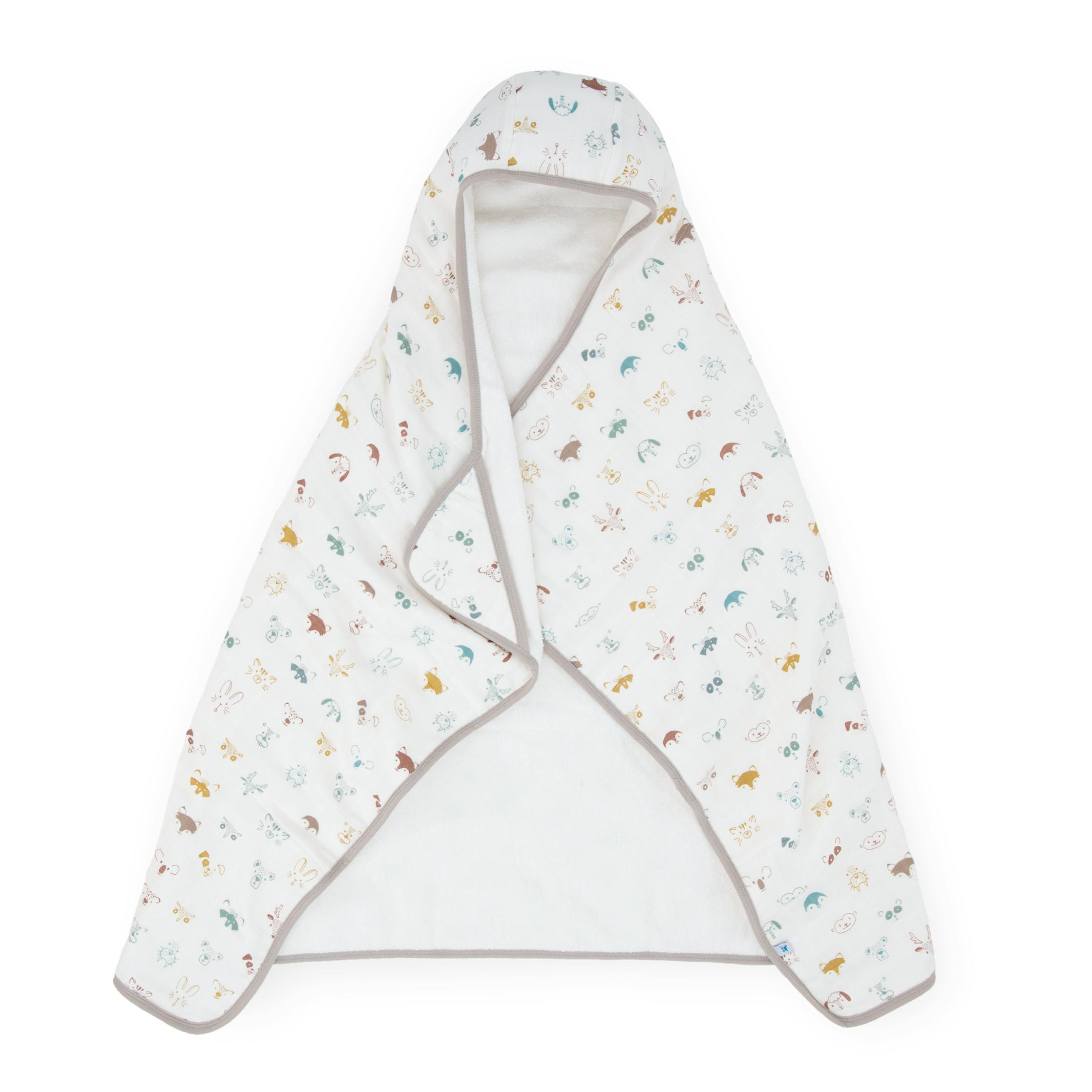 Toddler Hooded Towel - Animal Crowd