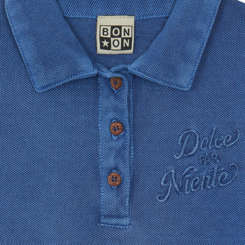 BONTON Mediterranean Blue Lewis Polo Romper