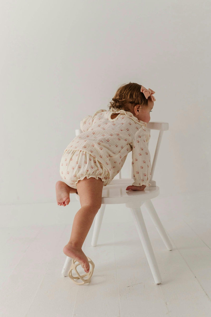 Baby Girl Gauze Blouse Set in Sage