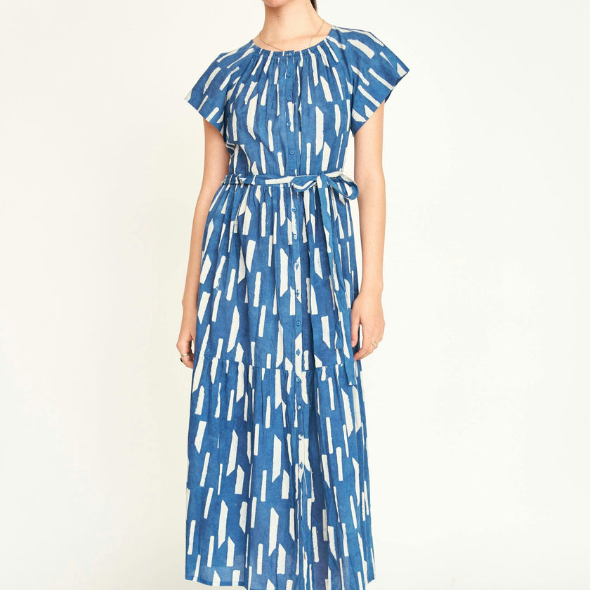 Vienna Maxi Dress in Indigo Rainfall