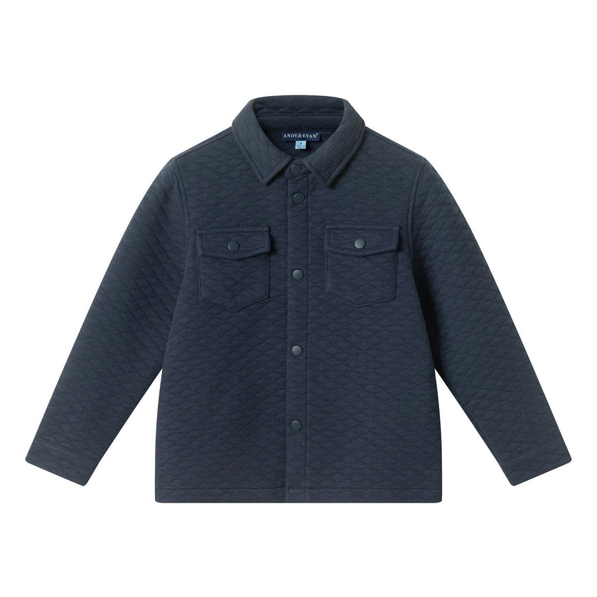 Quilted Shacket | Navy