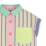 Beige & Navy Striped Kids’ Blouse