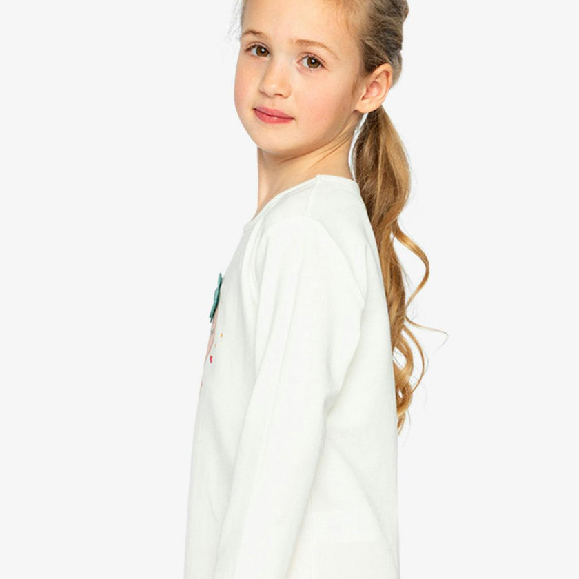 Long Sleeve Organic Cotton Strawberry T-Shirt Off White
