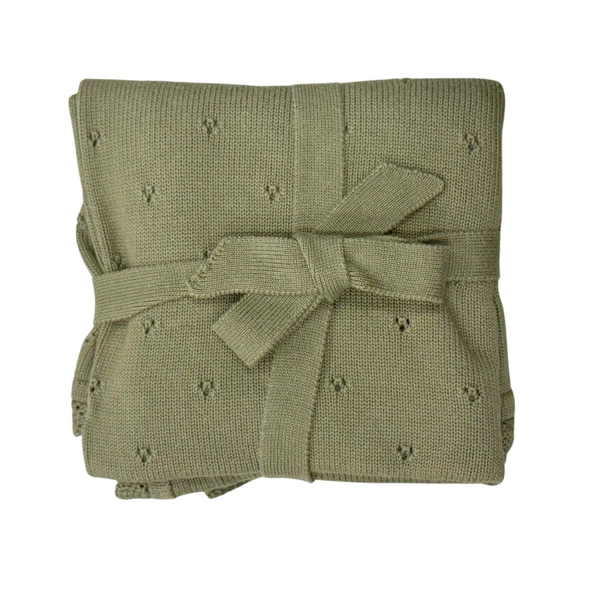 Knit Blanket in Woodland Moss
