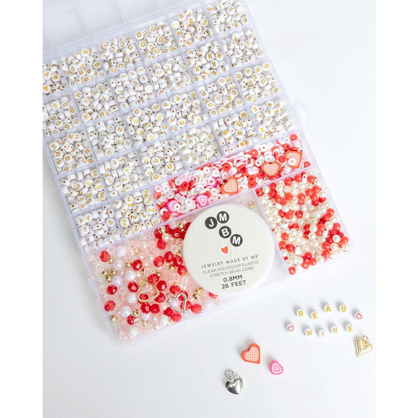 Extra Large Red, Pink, Gold, and Pearl Valentine DIY Bead Box