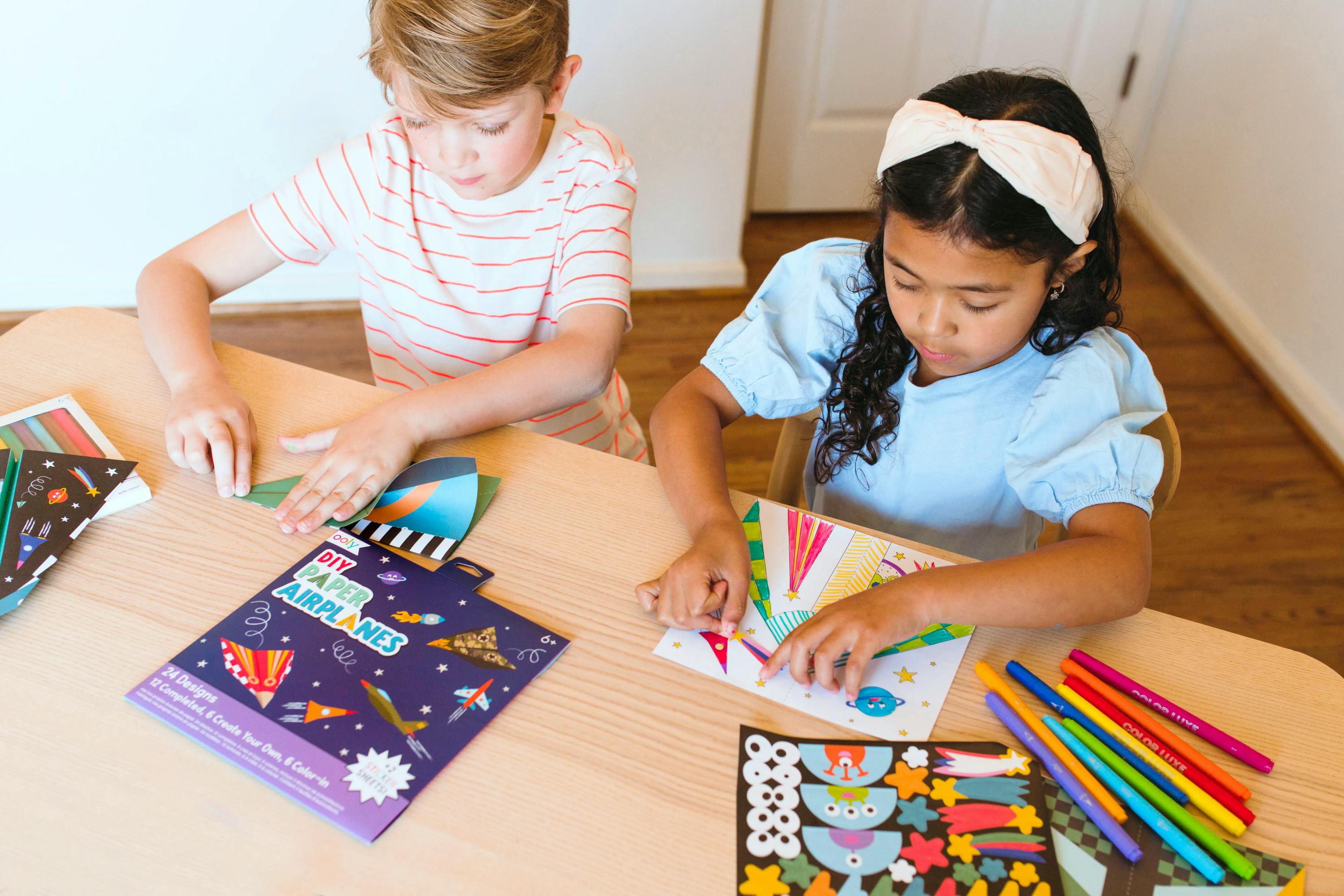 DIY Paper Airplanes Activity Kit - 24 Designs - 2 Sticker Sheets