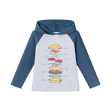 Kids Heather Grey/Navy Jersey Hooded Tee
