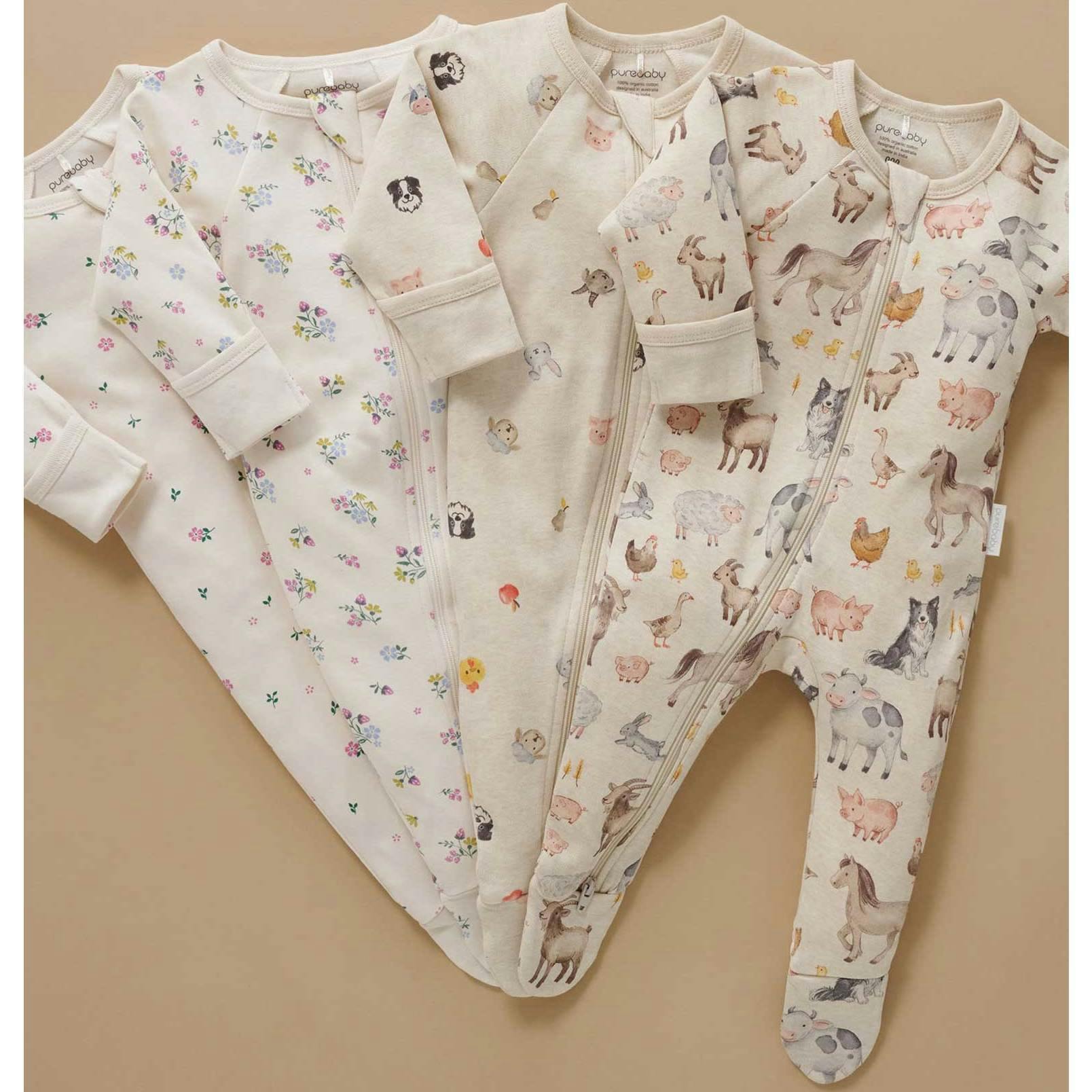 Printed Zip Growsuit Pack Cherry Blossom Print