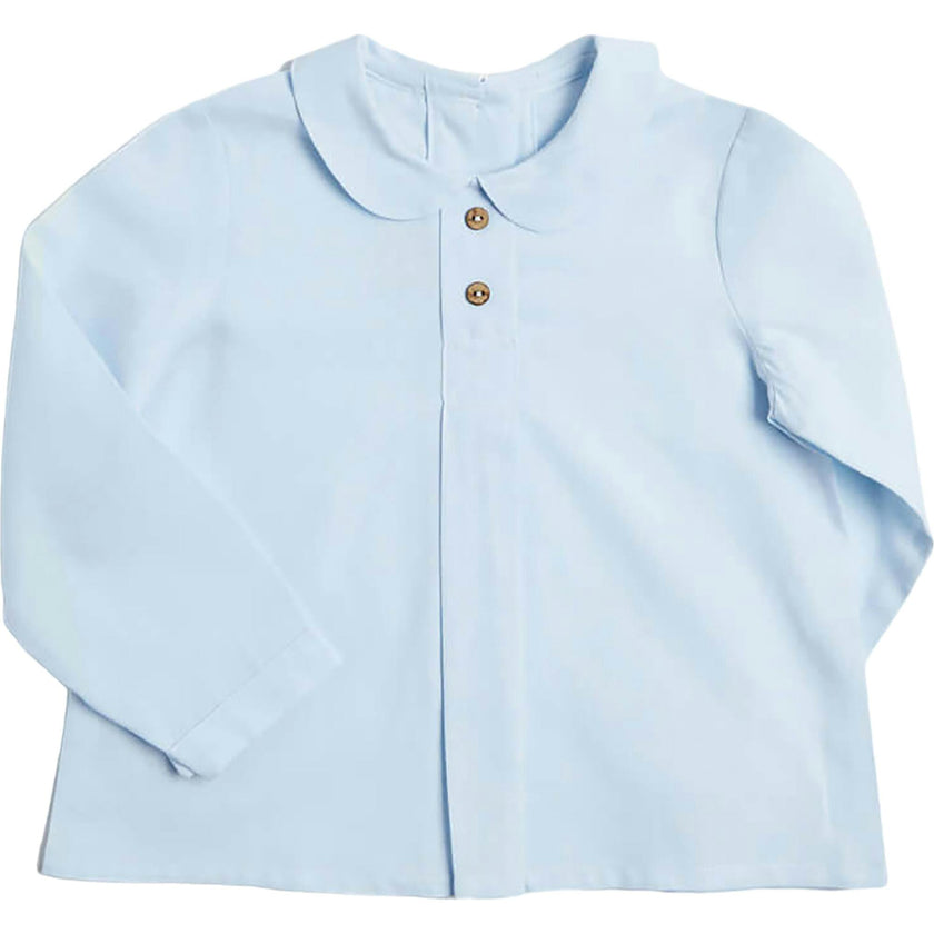 Blue Peter Pan Collar Shirt With Front Pleat (12mths-3yrs)