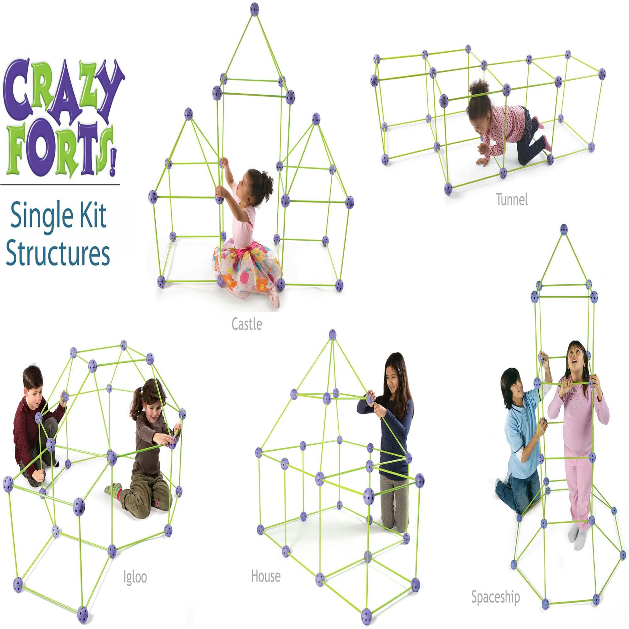 Crazy Forts! 69 Piece Buildable Indoor/Outdoor Play Fort Playset