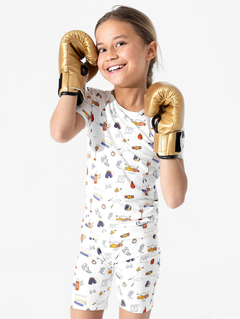 Boxing Bamboo Kids Pajama Short Set
