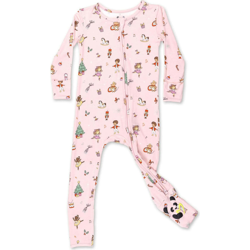 Nutcracker Pink Bamboo Convertible Footie