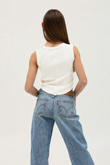 Tenly Rayon Rib Exposed Seam Tank Top