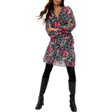 Flora Wraparound Floral Print Mini Dress