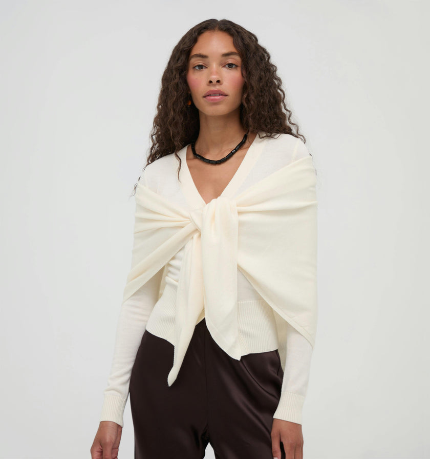 The Amal Cardigan - Antique White